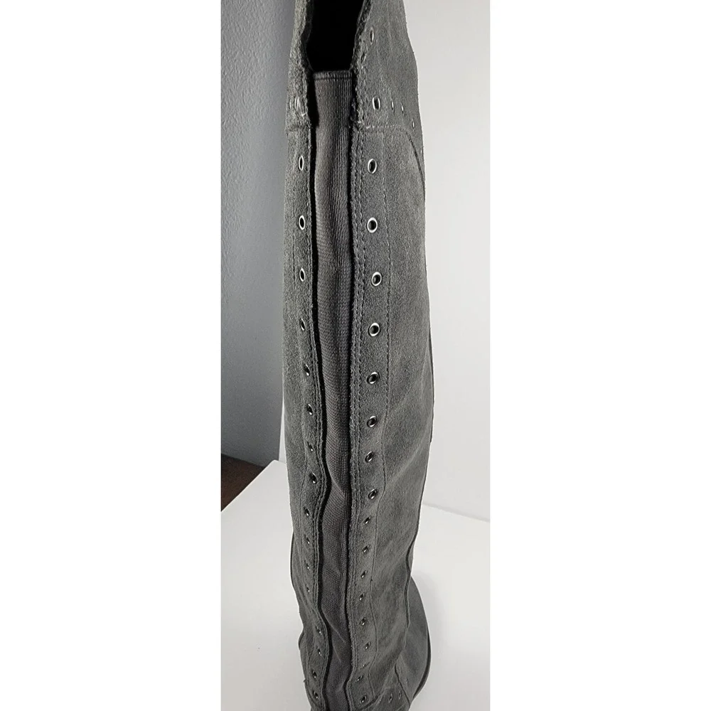 Vince Camuto Bestan Grey Suede Over The Knee Studded Boots Womens 7.5 M